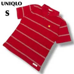 UNIQLO【S】レッド ストライプ ポロシャツ 半袖 コラボ