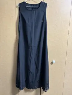 ブラック ノースリーブ ロングワンピース