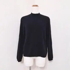 Takashimaya　カシミヤ100％　モックネックニット　ブラック（M）