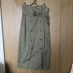 タイトスカート ダブルブレスト ベルト付き