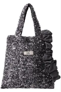 ELLESHOP限定 Uhrナイロンタフタショルダー付きミニスパンコールバッグ