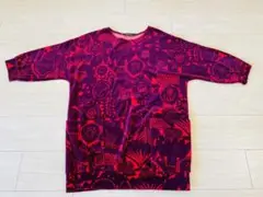 marimekko マリメッコ チュニック ベロア Sサイズ パープル×ピンク