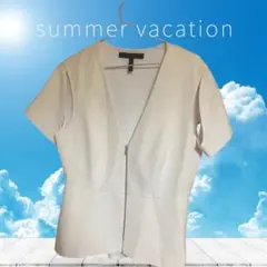 美品　格安　BCBGMAXAZRIA ホワイトノースリーブシャツ M