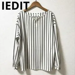 イディット IEDIT 【LL】とろみシャツ ブラウス パール スト洗濯可大きめ