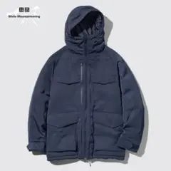 新品 ユニクロ ハイブリッドダウンオーバーサイズパーカ ネイビー M