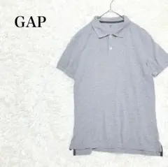 GAP　ギャップ　ポロシャツ　M　半袖　コットン　グレー　無地　シンプル　定番