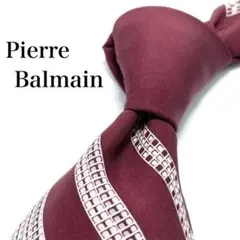 【極美品】 Pierre Balmain 総柄 ワインレッド グレー
