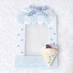 トレカケース チェキケース デコ クレープ いちご チョコ ホイップ 水色 白