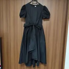YFFS ブラック カットソーワンピース 半袖