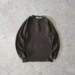 90s セントジョーンズベイ ヘンリーネックロンT サーマルTシャツ ワッフル