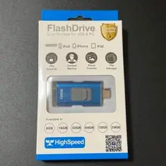 2in1 USBメモリ 128GB USB タイプC 青色 ブルー スライド式