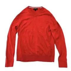 バナナリパブリック　プレミアムVネックニット　シルク・カシミヤ混　レッド（L）