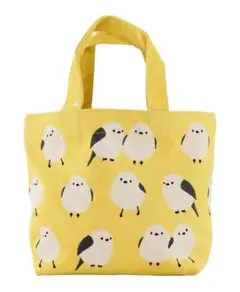 ミニトートバッグ　シマエナガ　野鳥　イエロー　フレンズヒル　新品