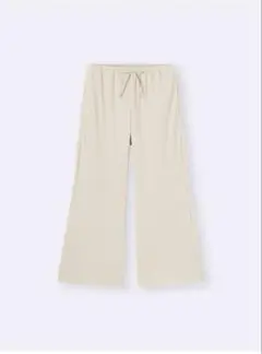 リブプルオンワイドフレアパンツ　GU
