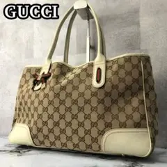 美品 グッチ トートバッグ プリンシー シェリーライン GG キャンバス A4可