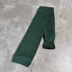 vintage basic design green knit necktie