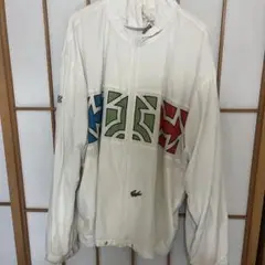 ナイロンジャケット ホワイト カラフルロゴ