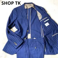 《極美品》THE SHOP TK シルク混 ネイビー スーツ セットアップ XL