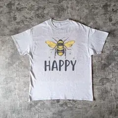 古着 00s "HAPPY" ミツバチ 蜂 プリントTシャツdetail