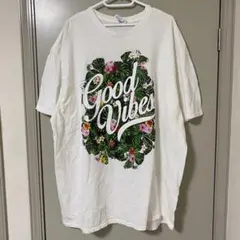 DELTA Good Vibes フラワープリント Tシャツ　白　メン