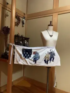 手ぬぐいリメイク☆襤褸だけど何故か襤褸好きにはたまらない前掛け(⑉︎• •⑉︎)♡︎