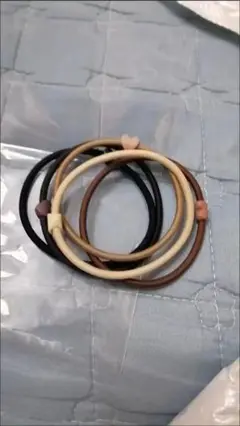 ハート型アクセント付きヘアゴム5個セット