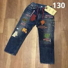 新品　デニムダンガリー　デニム　パンツ　130cm