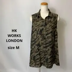 HK WORKS シャツ ノースリーブ 迷彩柄 カモフラージュ M LONDON