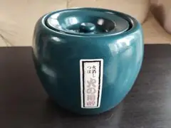 茶道具　火消し壺　棗形　棗型　十草・木賊(とくさ)柄　陶製　藤製　水屋用品 茶道具火消し壺棗形棗型十草・木賊(とくさ)柄陶製藤製水屋用品