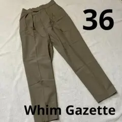 Whim Gazette ウィムガゼット センタープレスパンツ 36 カーキ