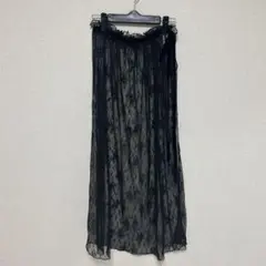 Ray BEAMS レースロングラップスカート　ブラック