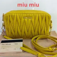 LP13 ミュウミュウ 美品 マテラッセ ミニショルダーバッグ ゴールド金具