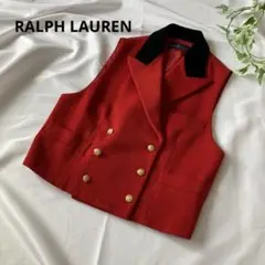 RALPH LAUREN ラルフローレン ベスト 金ボタン 赤色 9