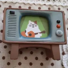ミニチュア 置き物 カラーテレビ 猫