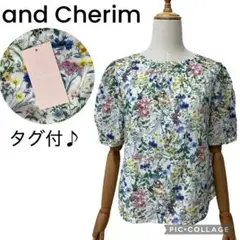 タグ付♪and Cherim アンド シェリム　花柄　バックリボン　ブラウス