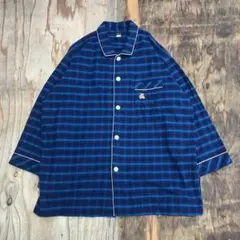 DAKS ダックス 90s チェック クマ パジャマ スリーピング シャツ 古着