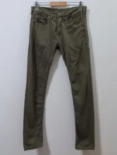 NEILBARRETT ダメージ加工 スキニーパンツ オリーブ