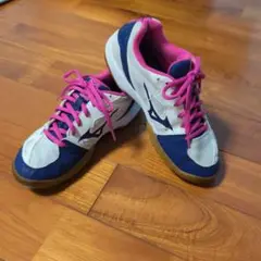 Mizuno 22.5cm　バレーボールシューズ ホワイト/ネイビー/ピンク