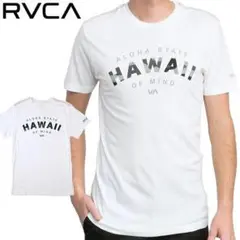 新品 RVCA カモ柄 HAWAII ロゴTシャツ Aホワイト M表記