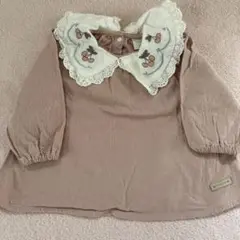 futafuta チェリー刺繍 レース襟 トップス 80