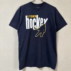 474 ネイビー H-TOWN ホッケー スポーツ 紺 アメリカ古着 tシャツ