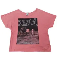 x-girl 宇宙グラフィック Tシャツ ピンク 日本製
