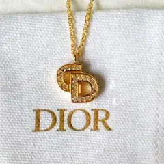 美品 Christian Dior クリスチャンディオール ロゴ ネックレス