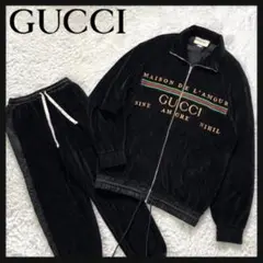 【GUCCI/グッチ】ベロア ブルゾン(S) 極美品！グッチ20SS刺繍ロゴシェニールベロアセットアップ