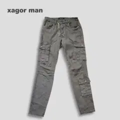 xagor man／イタリア製ブラックパンツ 46 コットン 洗濯可 スキニー