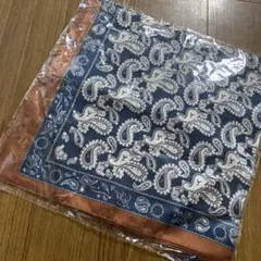 ペイズリー柄スカーフ ネイビーブラウン　新品