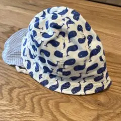 くじら柄の帽子　42cm
