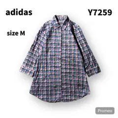 【即購入OK】adidas 七部丈シャツ　サイズM マルチカラー