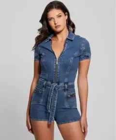 ECO Deana Belted Denim Romper デニム ロンパース
