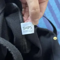 SHIPS 黒 トートバッグ キャンバス